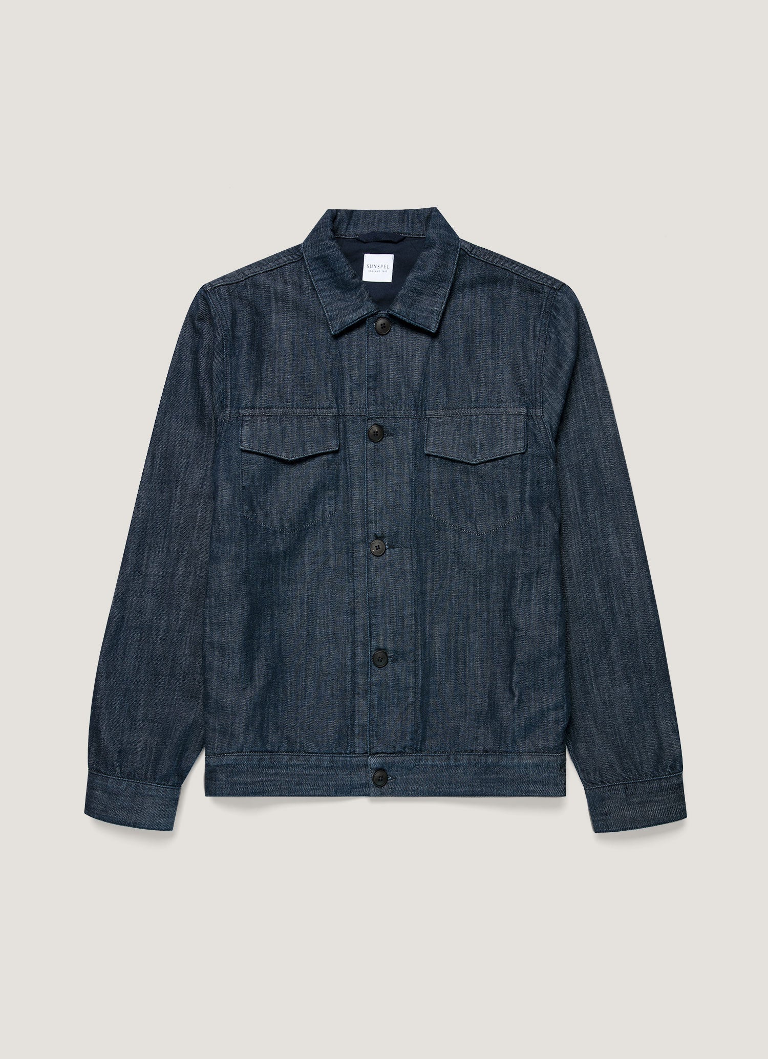 Men's Japanese Denim Jacket in Rinse Wash Denim | Sunspel