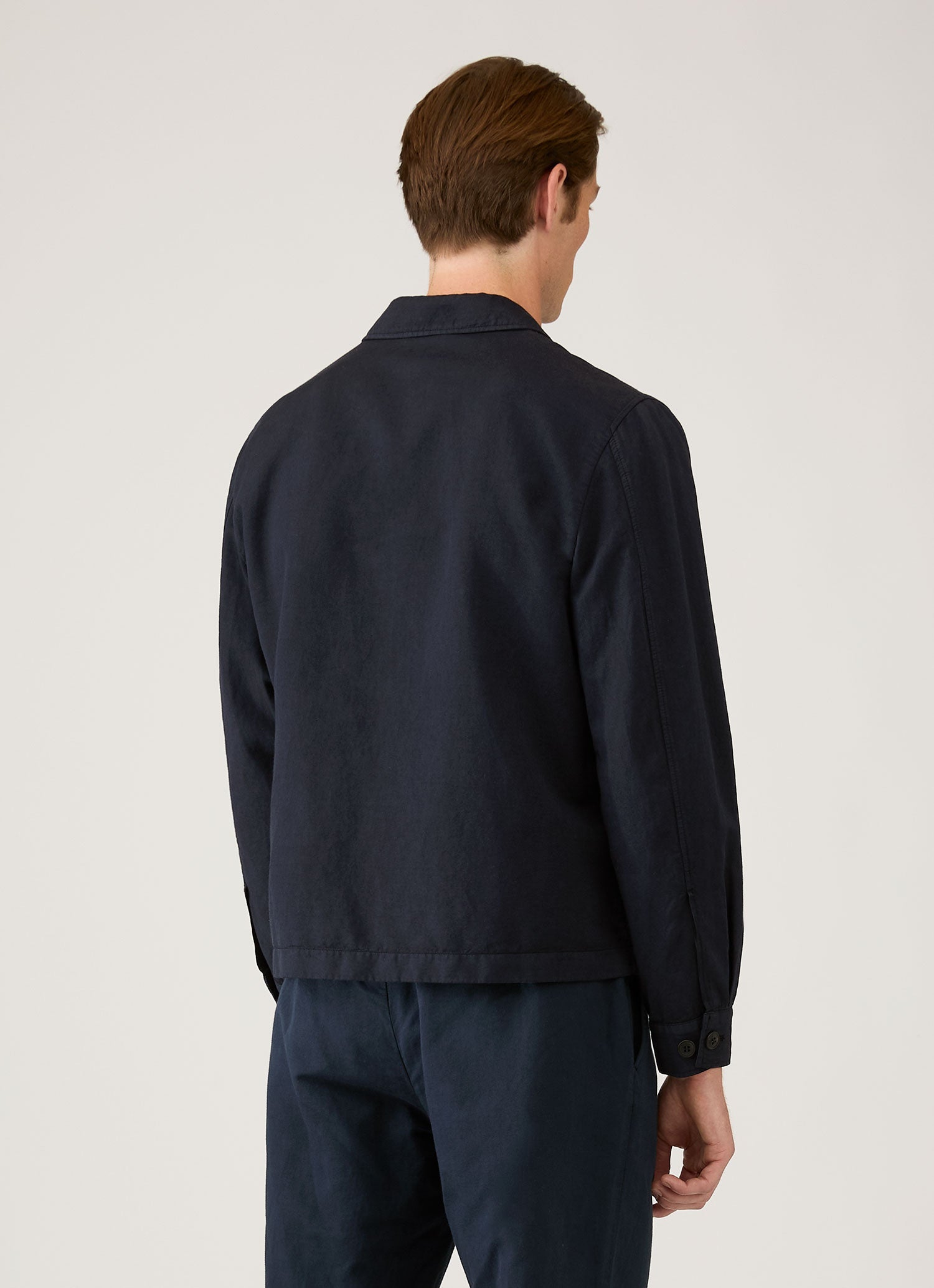 Men's Cotton Linen Jacket in Navy