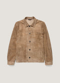 Men's Suede Jacket in Light Tan