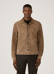 Men's Suede Jacket in Light Tan