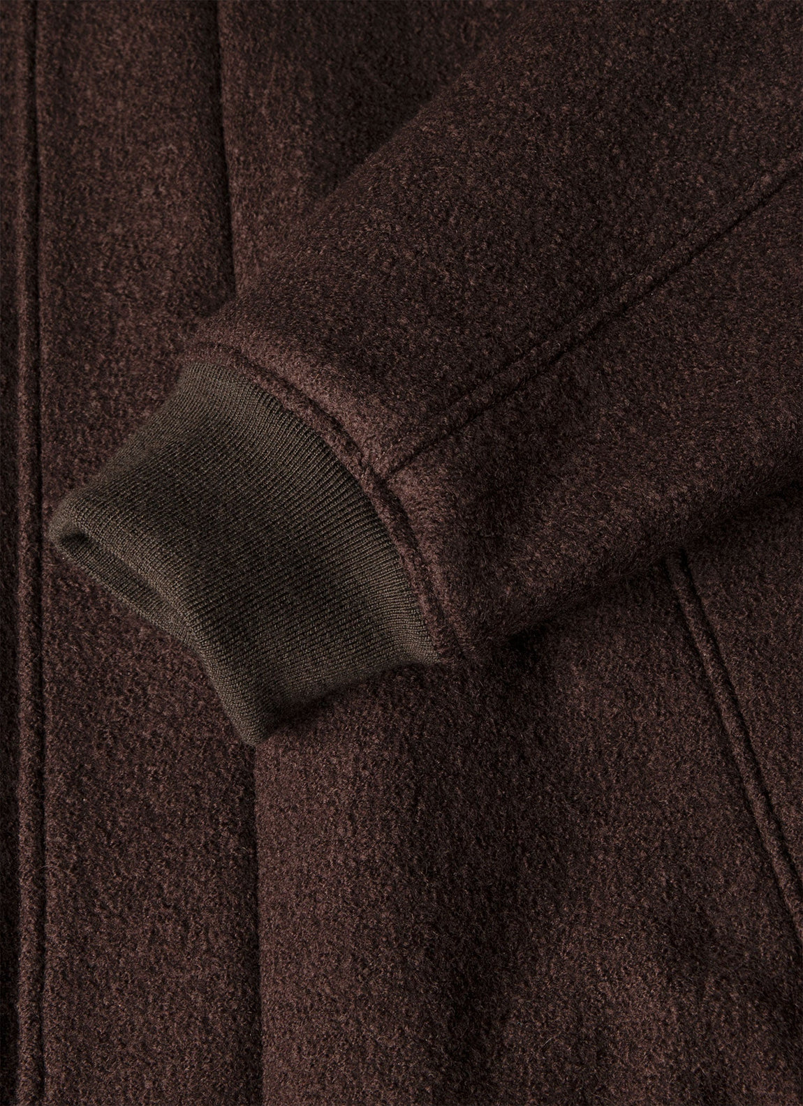 Men's Heavy Boiled Wool Jersey Bomber in Dark Chocolate