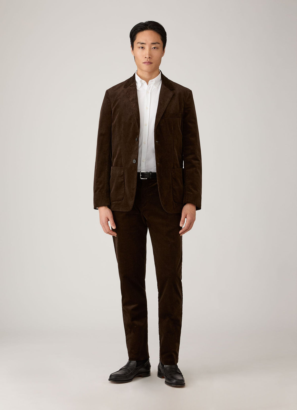 Men's Corduroy Two-Piece Suit in Dark Chocolate