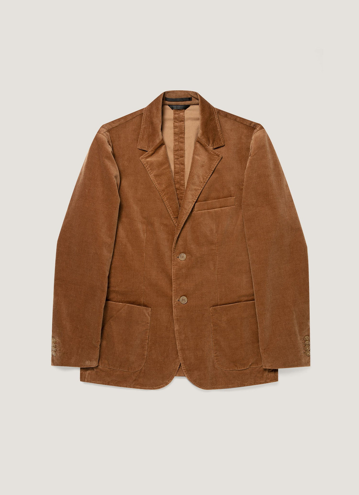 Men's Corduroy Two-Piece Suit in Dark Beige