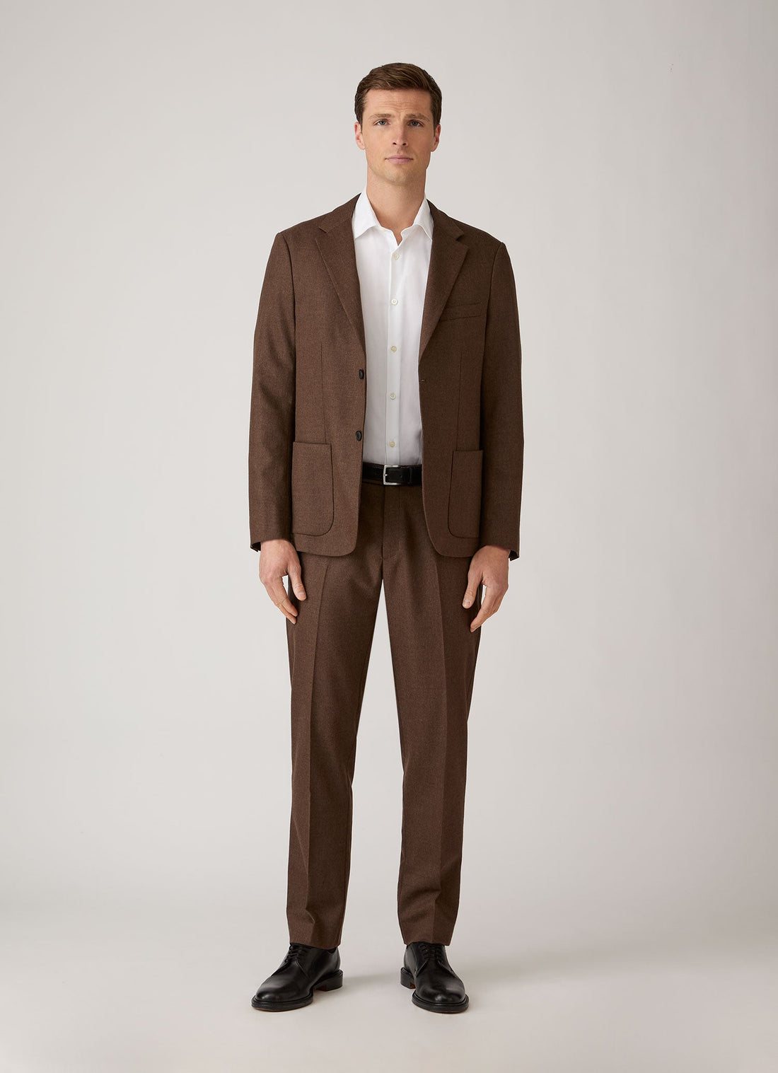 Men's Wool Cashmere Flannel Blazer in Light Brown Melange