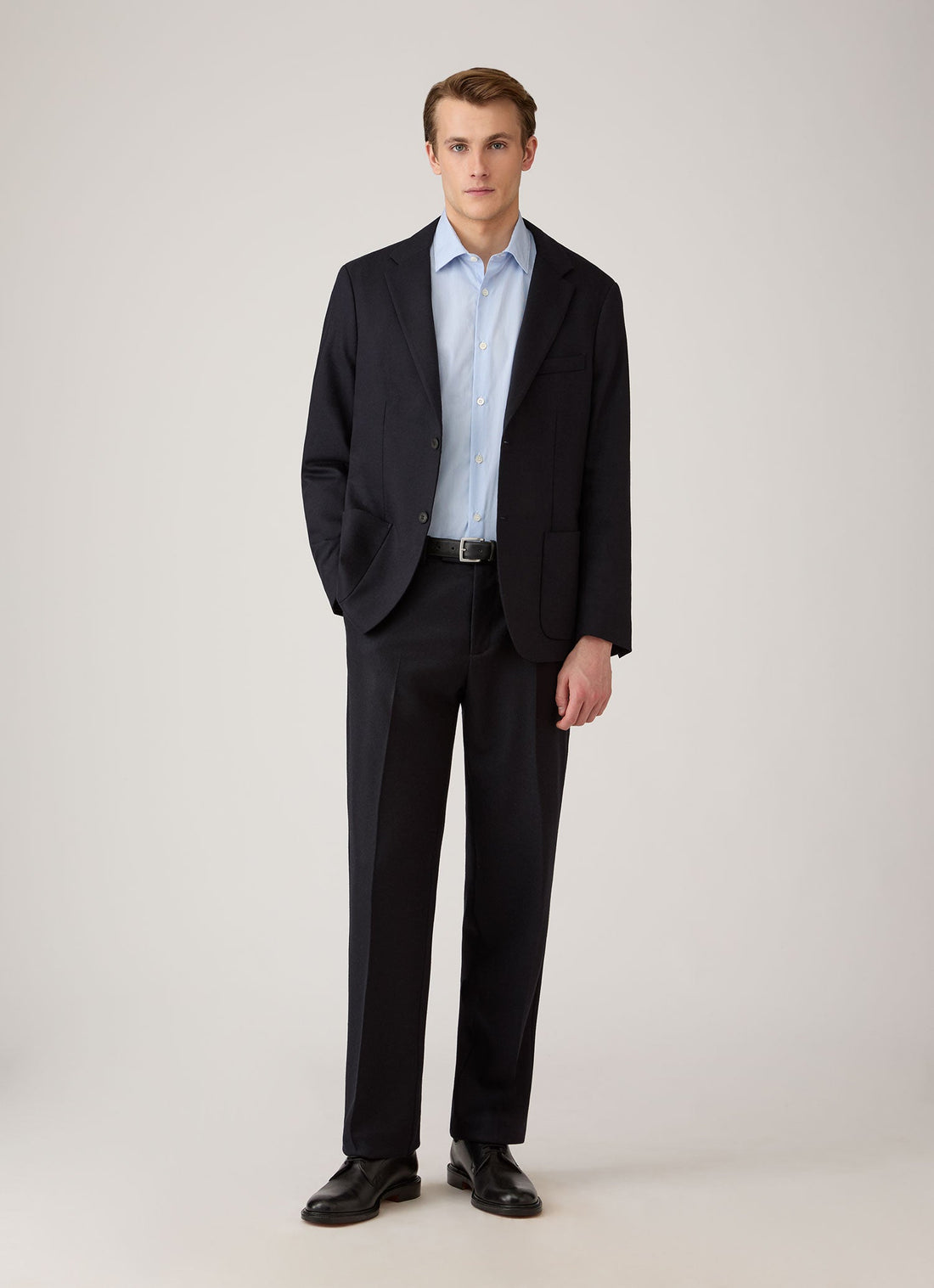 Men's Wool Cashmere Flannel Blazer in Navy