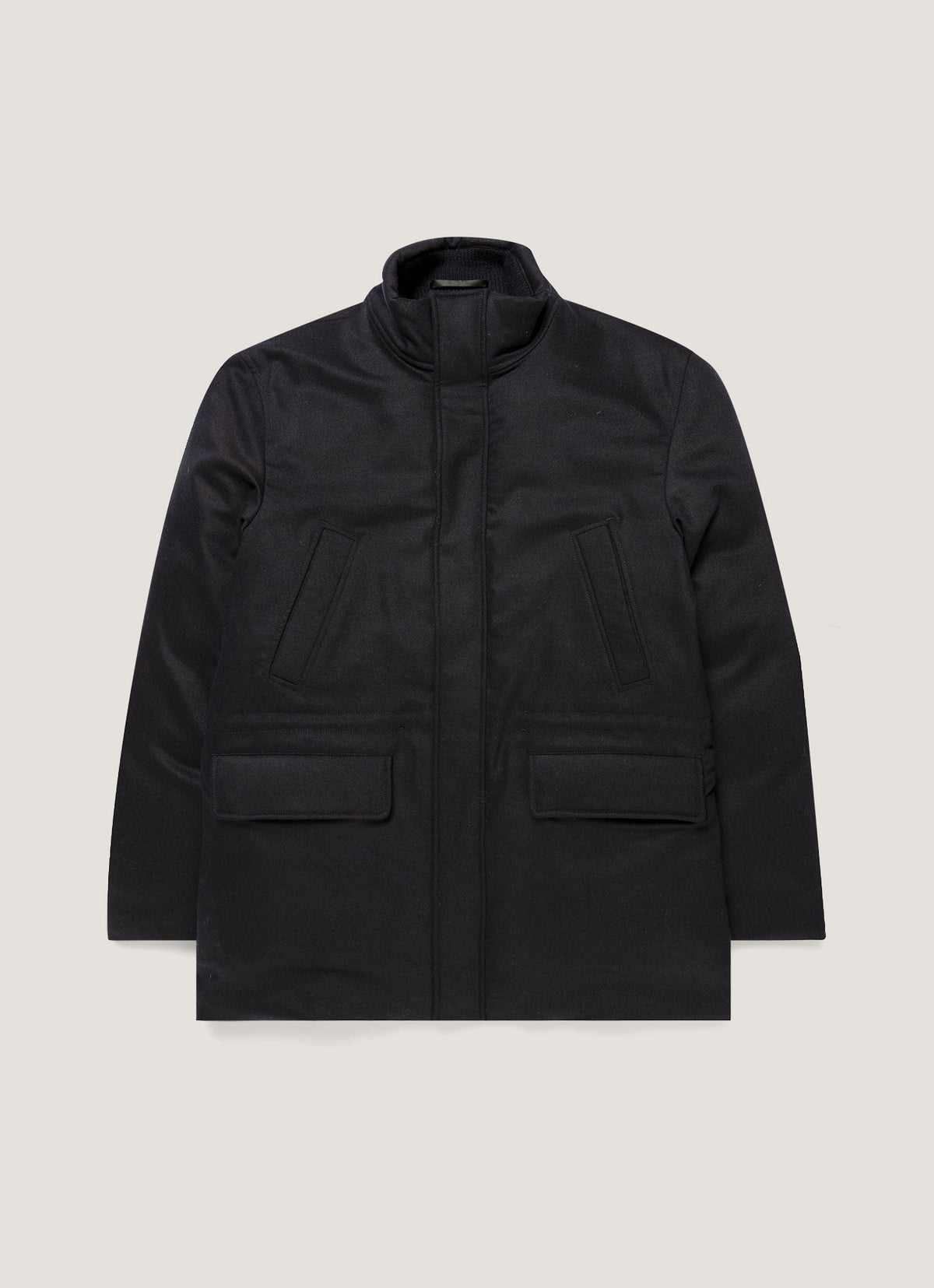 Men's Wool Cashmere Flannel Down Jacket in Navy