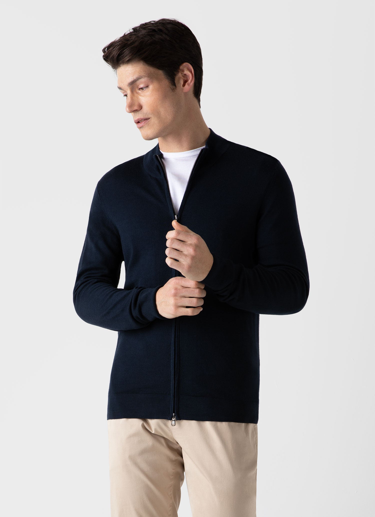 Zip front outlet cardigan mens