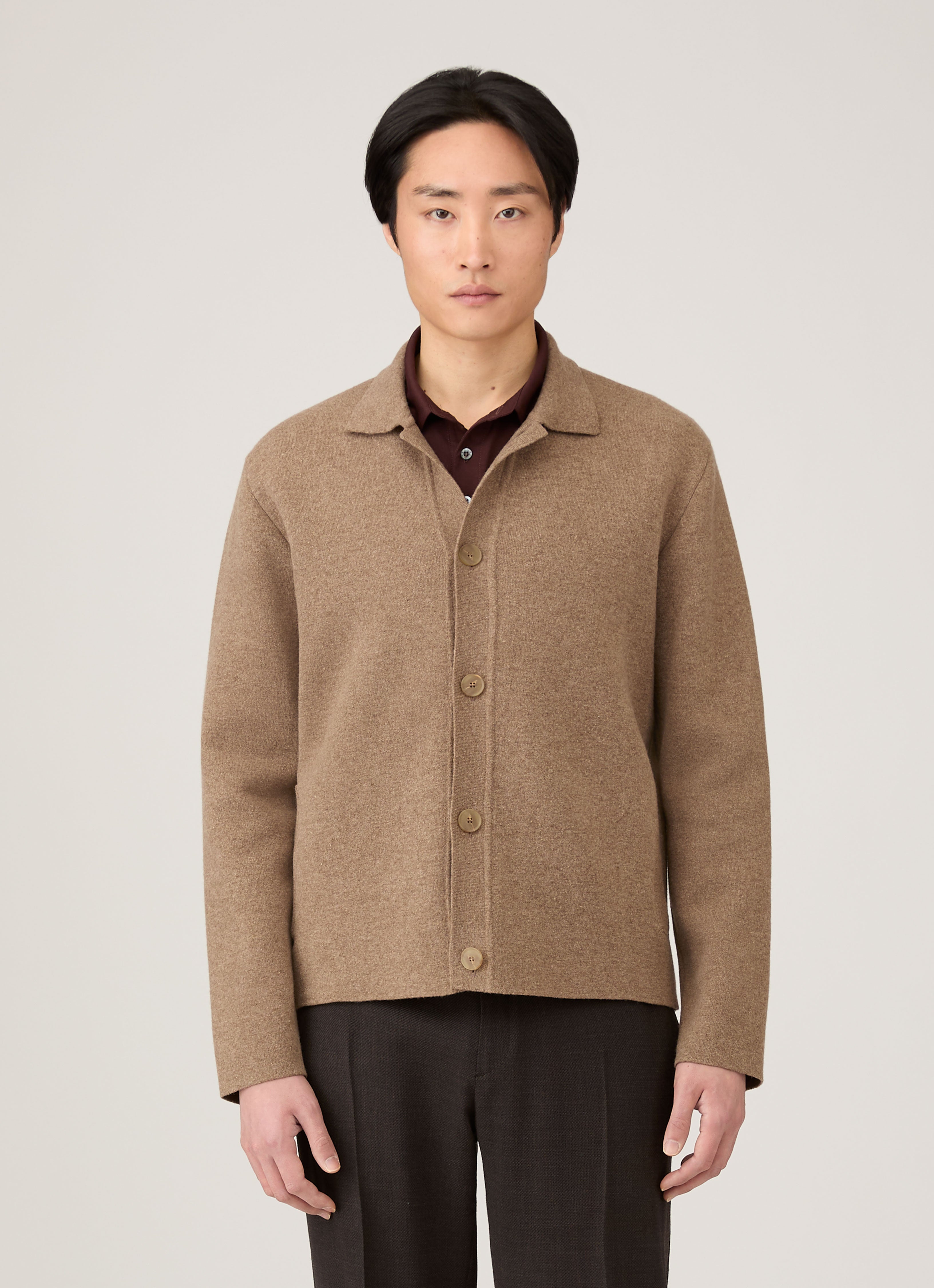 Men's Double Faced Jacket in Mink | Sunspel