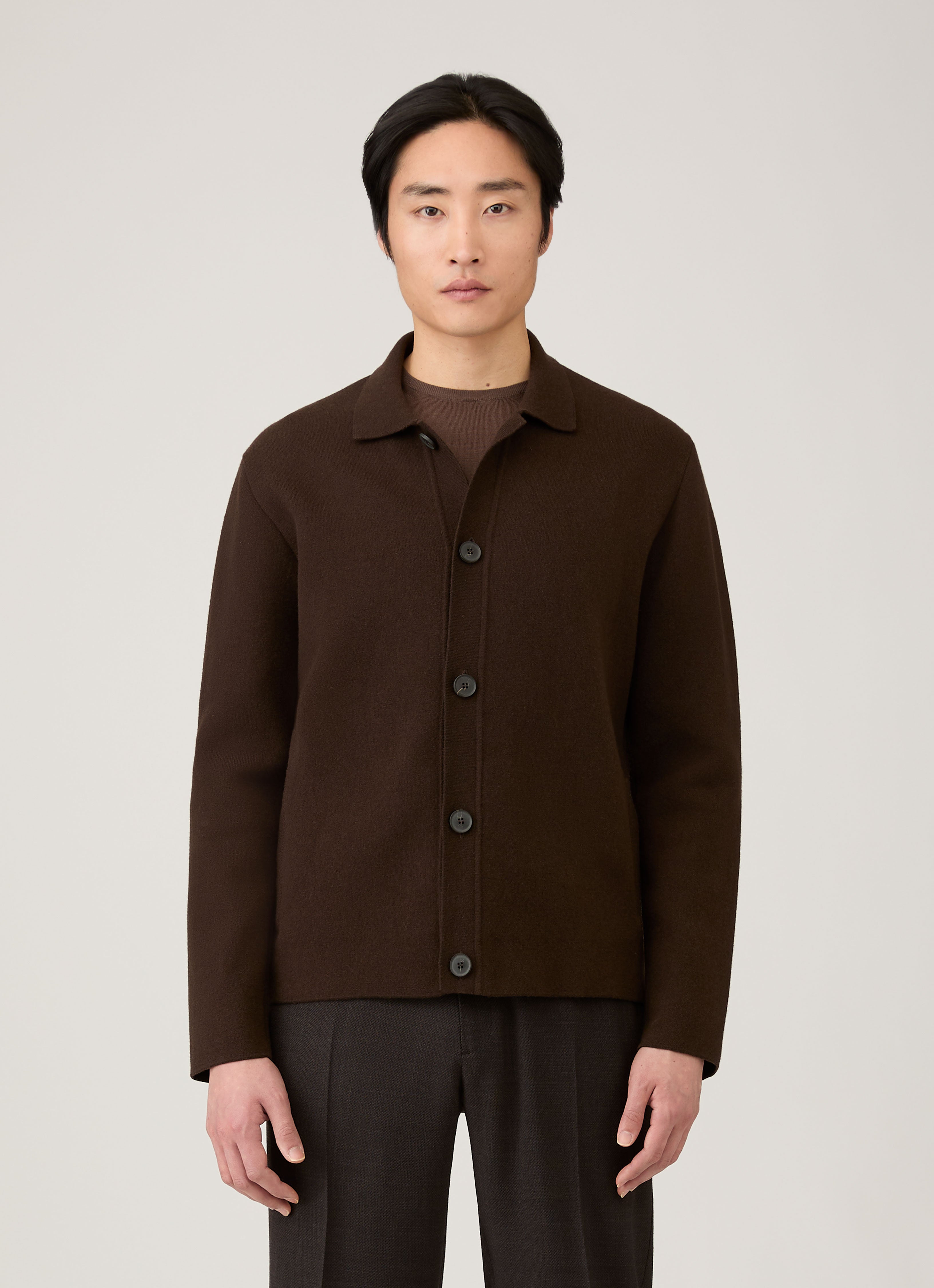 Men's Double Faced Jacket in Truffle | Sunspel