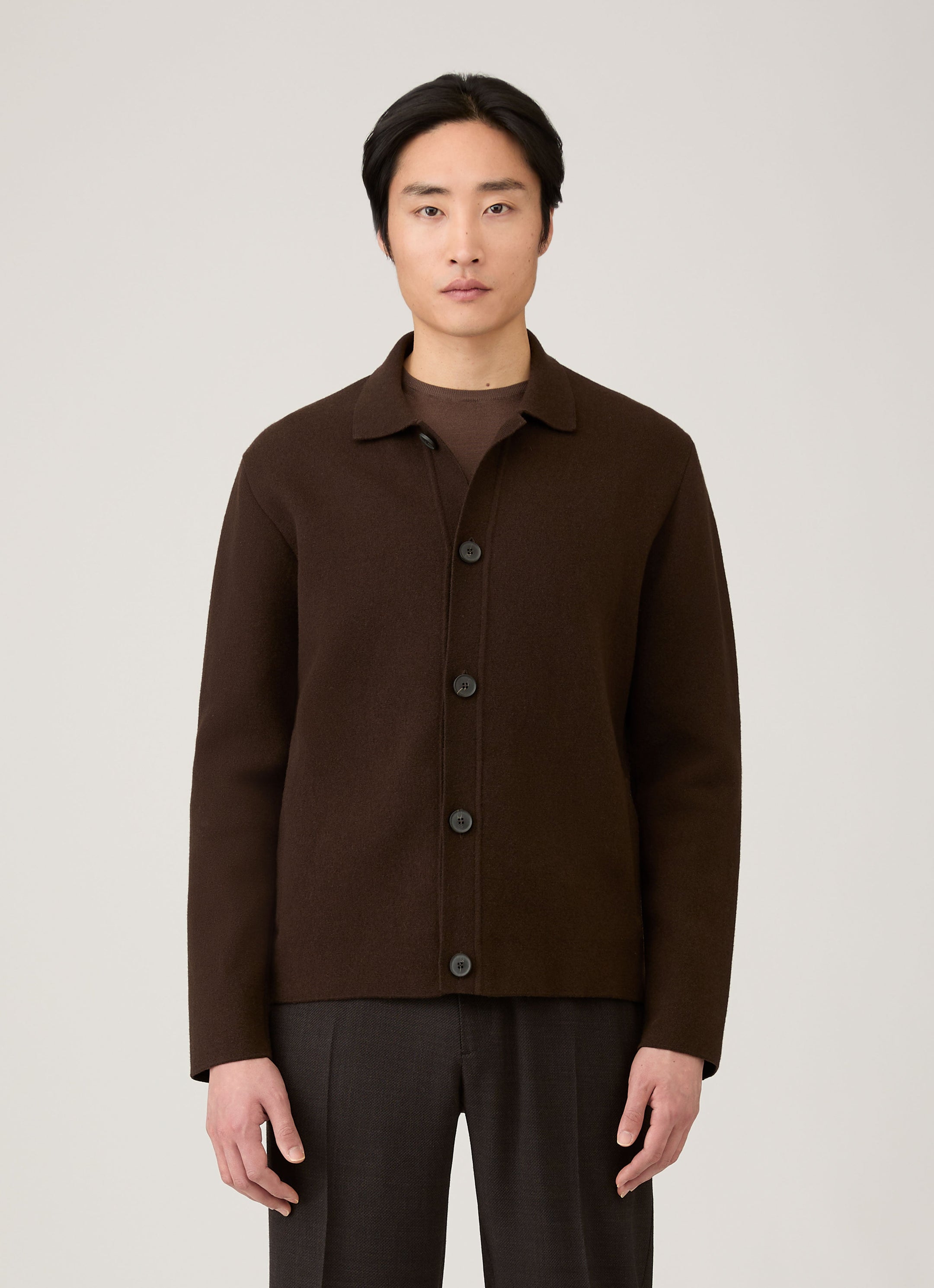 Men's Double Faced Jacket in Truffle