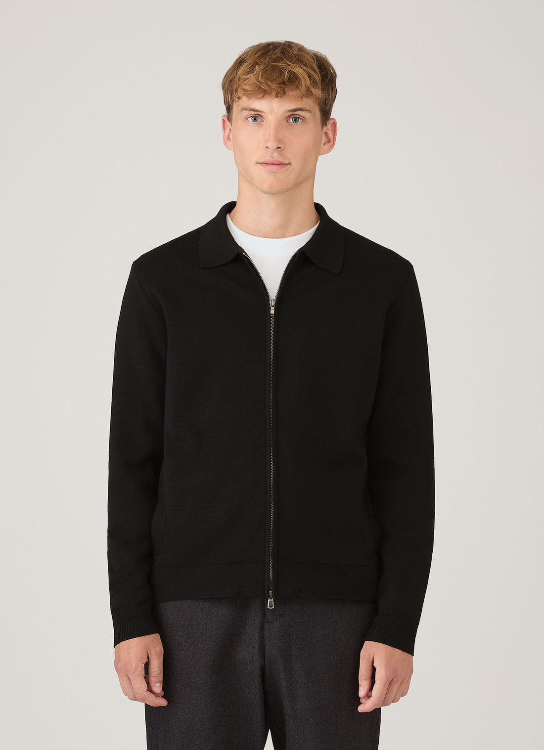 Men's Merino Milano Zip Jacket in Black