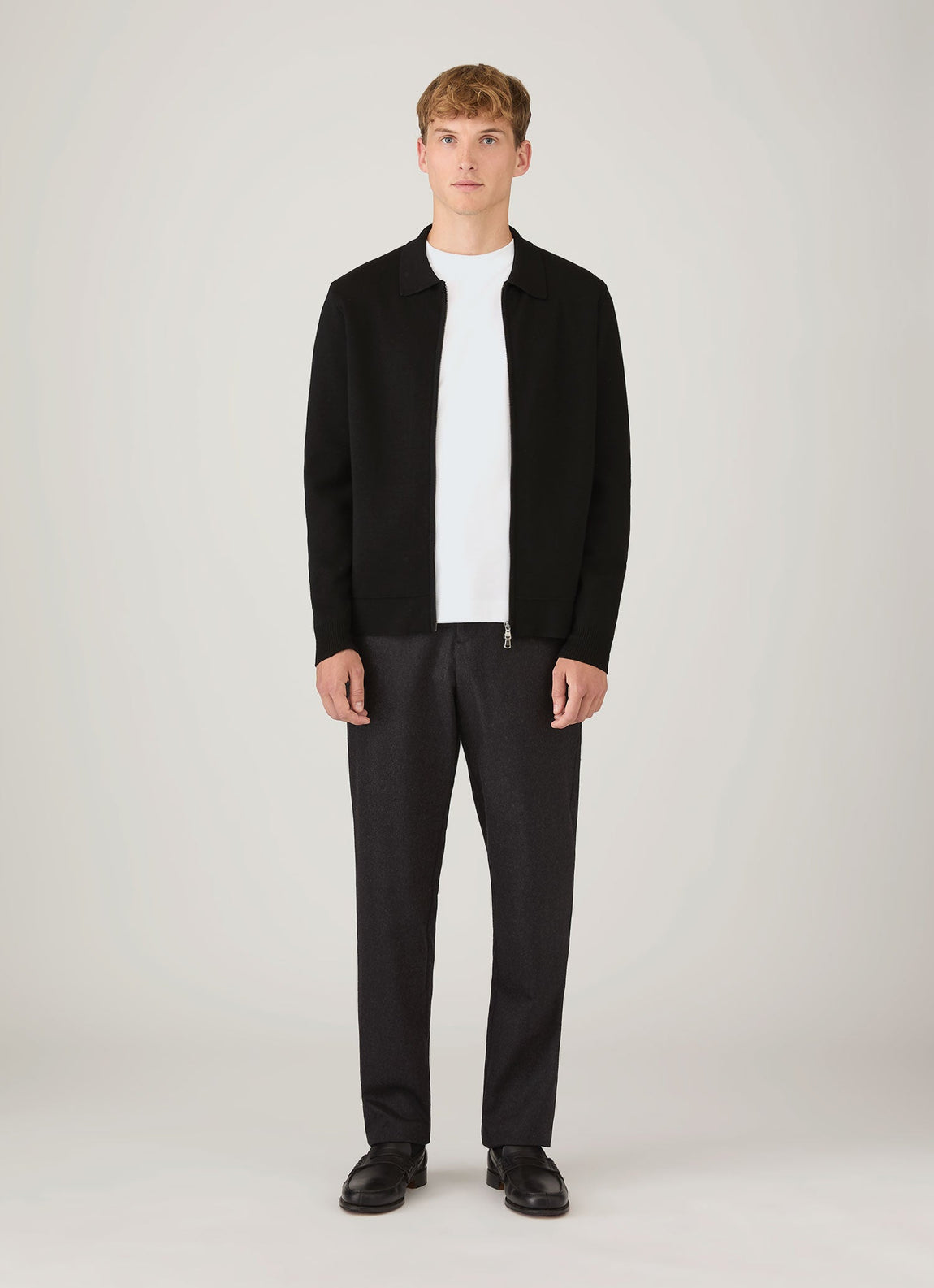 Men's Merino Milano Zip Jacket in Black