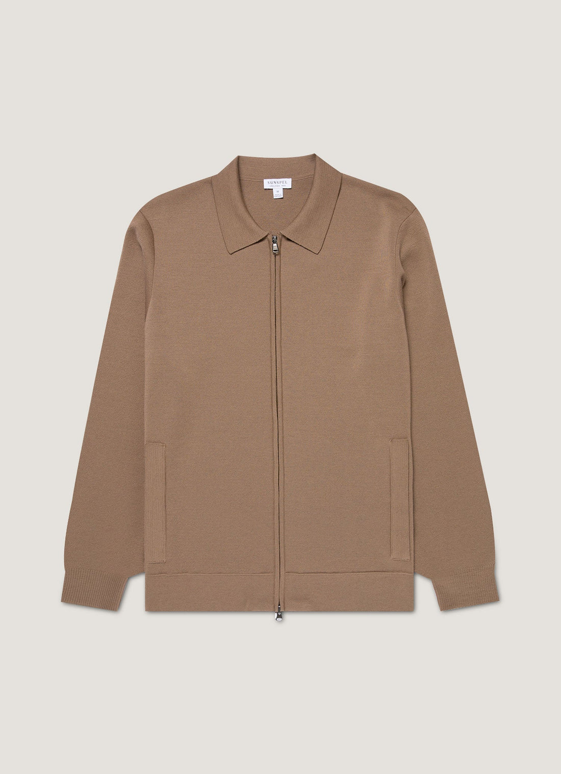 Men's Merino Milano Zip Jacket in Sandstone