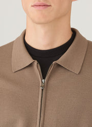 Men's Merino Milano Zip Jacket in Sandstone