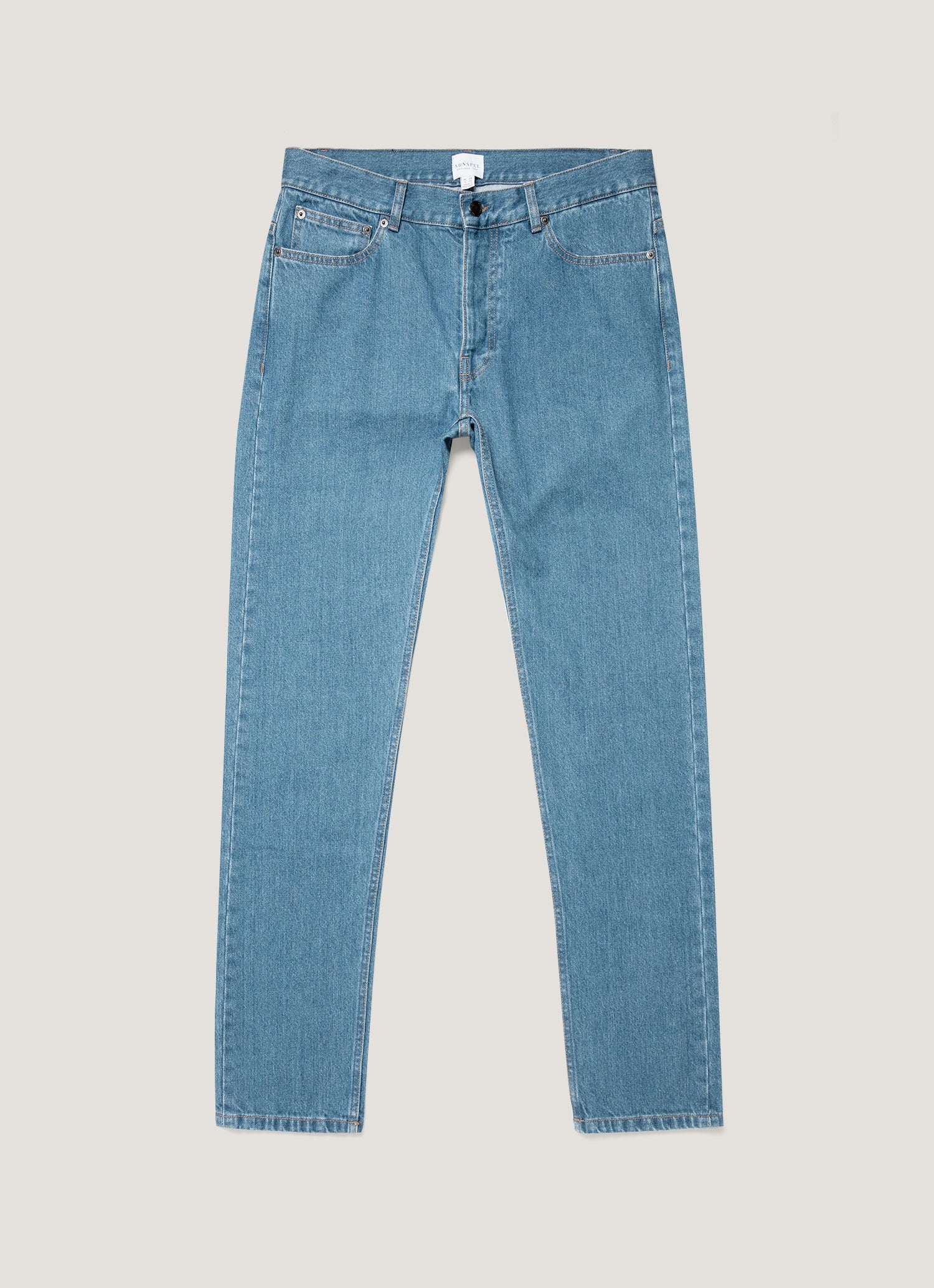 Men's Regular Fit Jeans in Mid Wash Denim | Sunspel