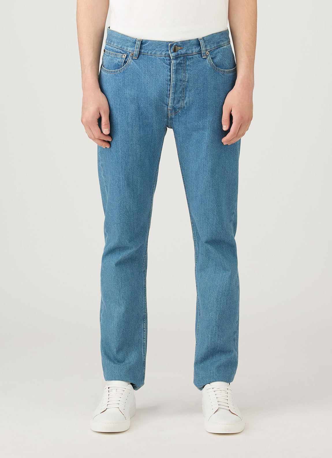 Men's Regular Fit Jeans in Mid Wash Denim