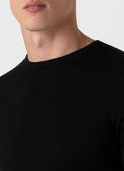 Men's Extra-Fine Merino Crew Neck in Black