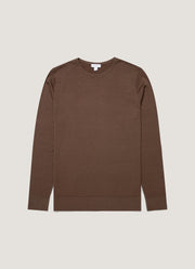 Men's Extra-Fine Merino Crew Neck in Bark