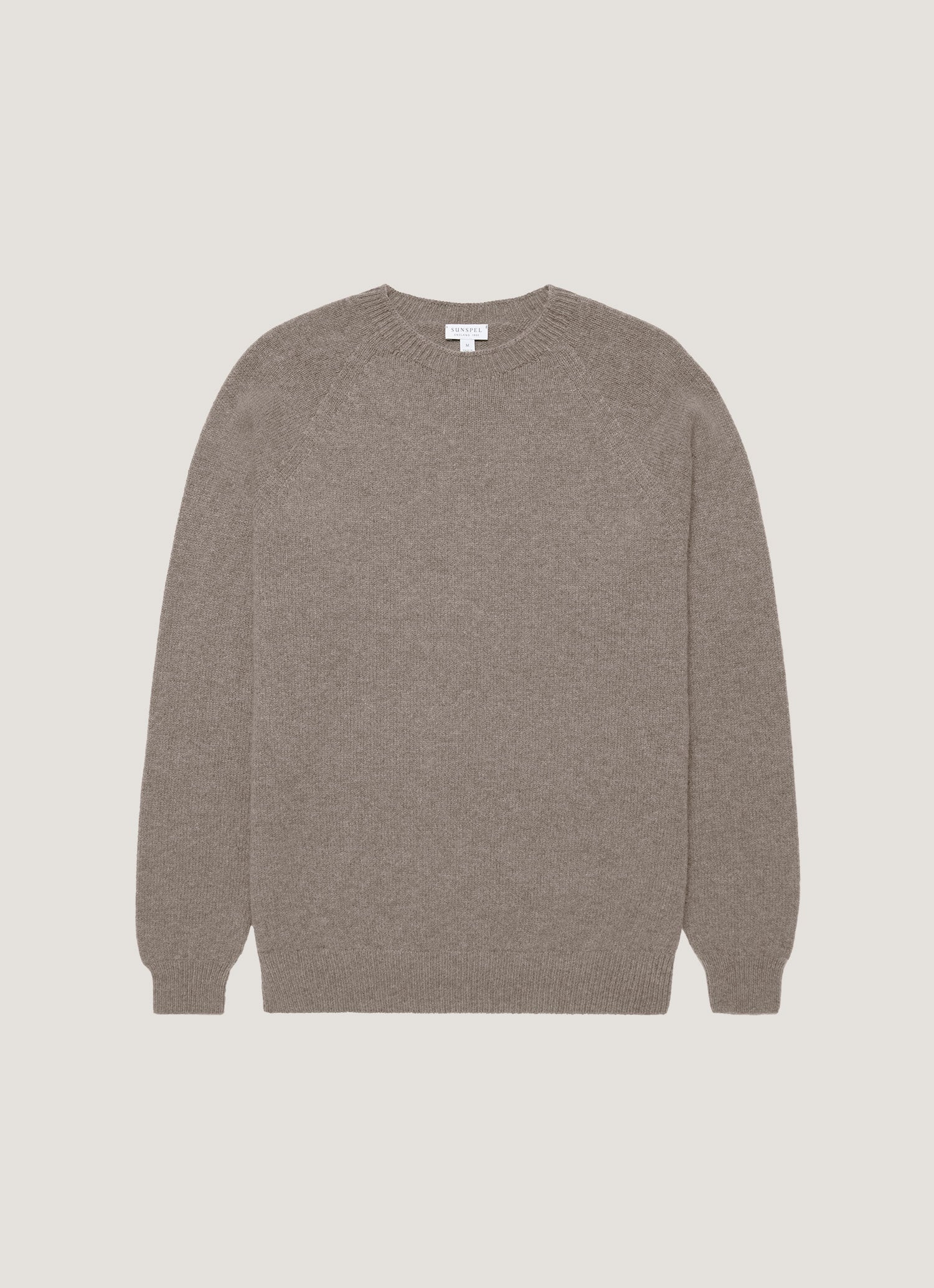 Men's Lambswool Crew Neck Jumper in Bark