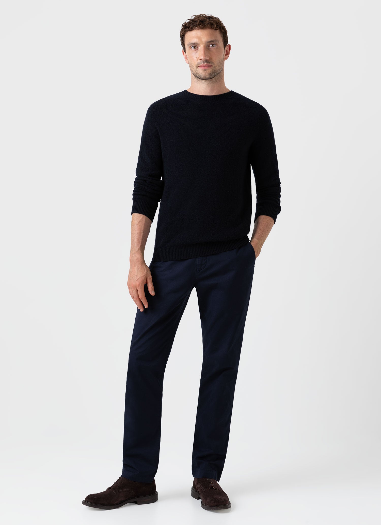 Navy lambswool best sale crew neck jumper