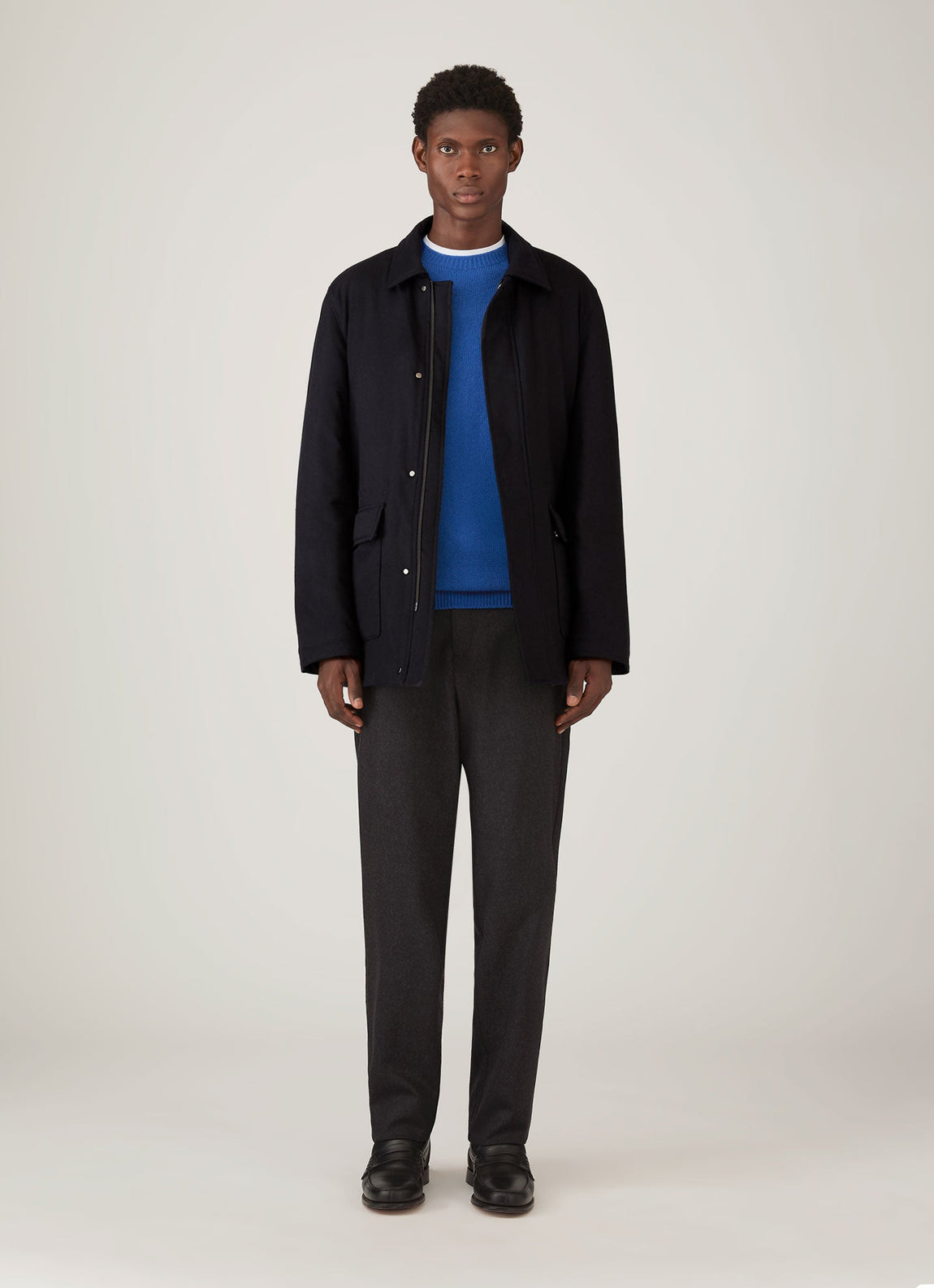 Men's Lambswool Crew Neck Jumper in Cobalt