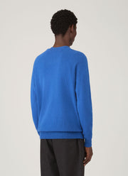 Men's Lambswool Crew Neck Jumper in Cobalt