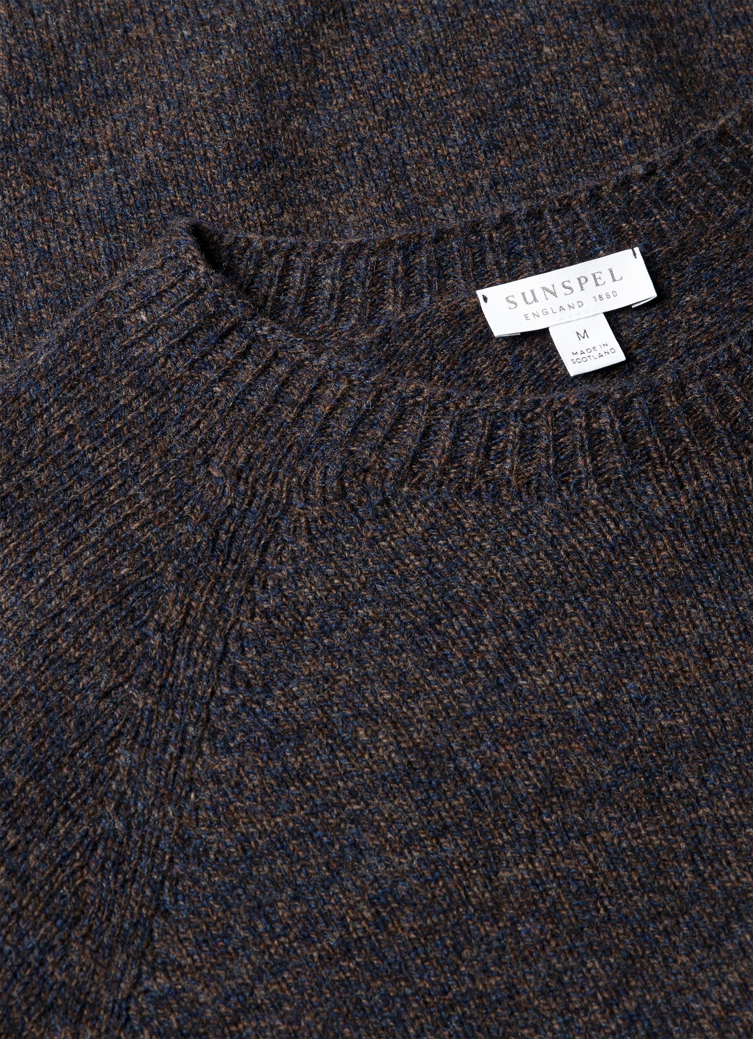 Men's Lambswool Crew Neck Jumper in Midnight Navy Twist | Sunspel