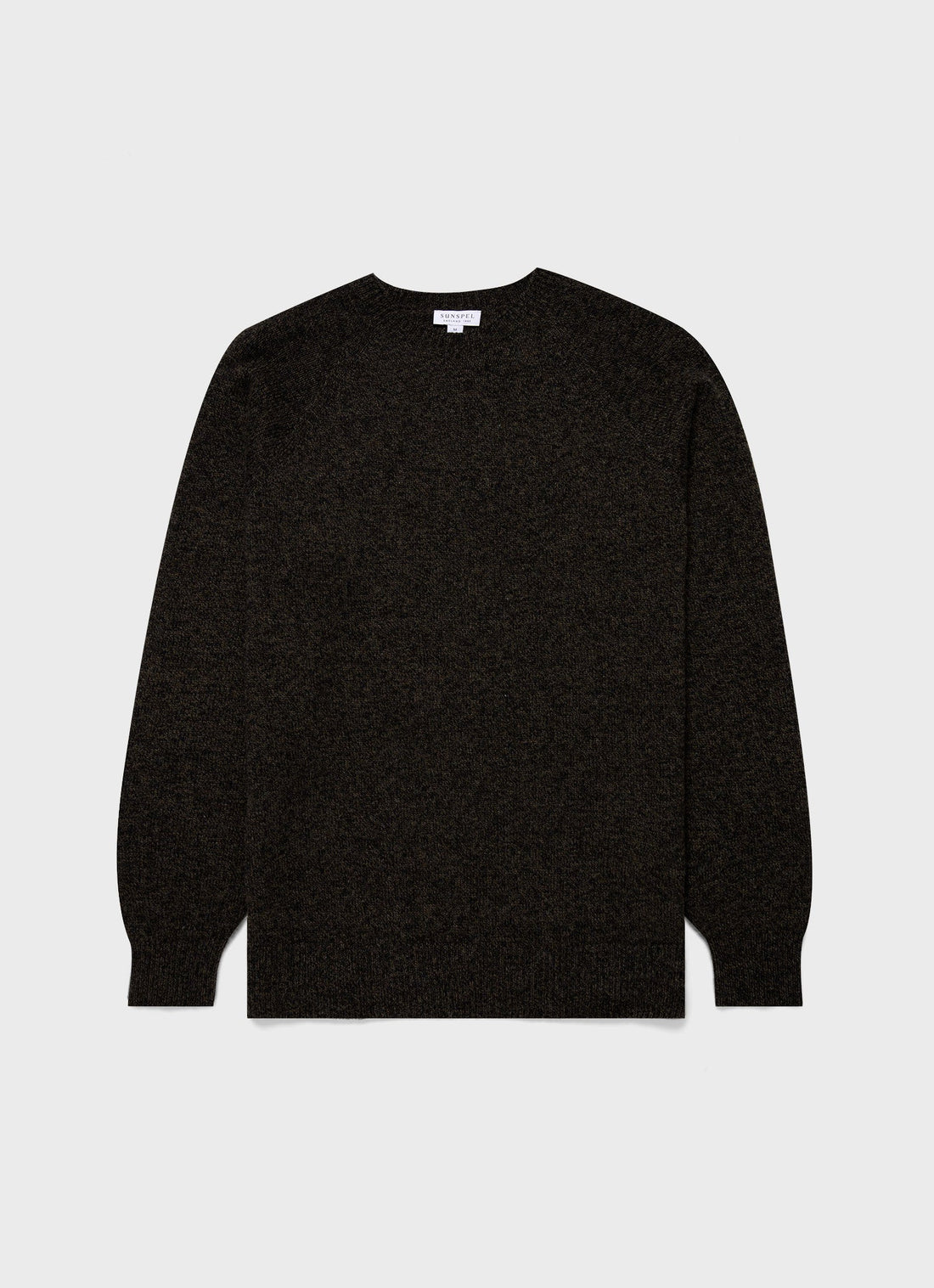 Men's Lambswool Crew Neck Jumper in Khaki Twist