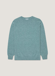 Men's Lambswool Crew Neck Jumper in Steel Green