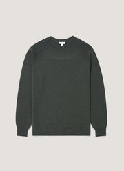 Men's Lambswool Crew Neck Jumper in Slate Green