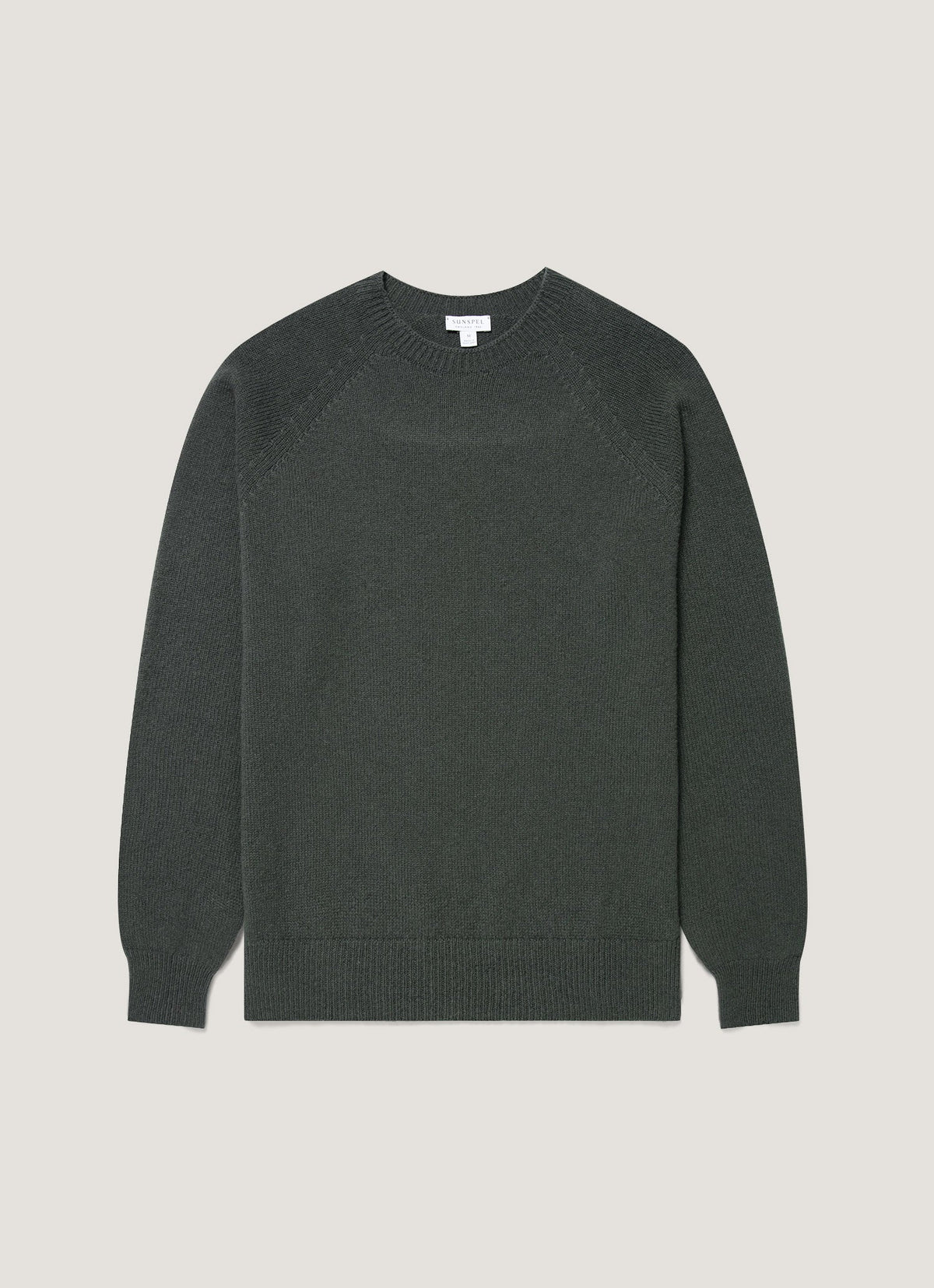 Men's Lambswool Crew Neck Jumper in Slate Green