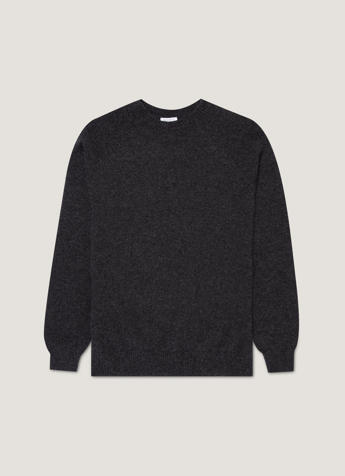 Men's Lambswool Crew Neck Jumper in Charcoal Melange