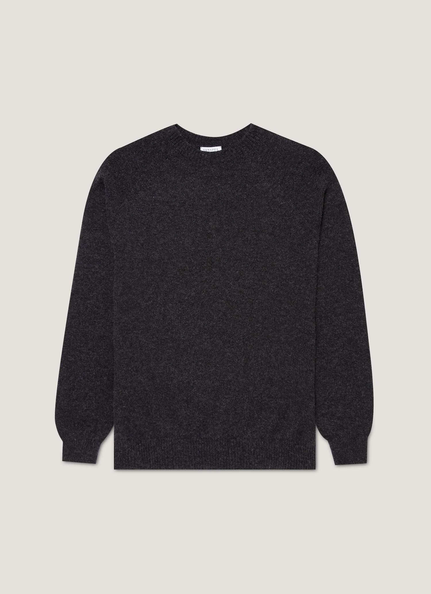 Men's Lambswool Crew Neck Jumper in Charcoal Melange