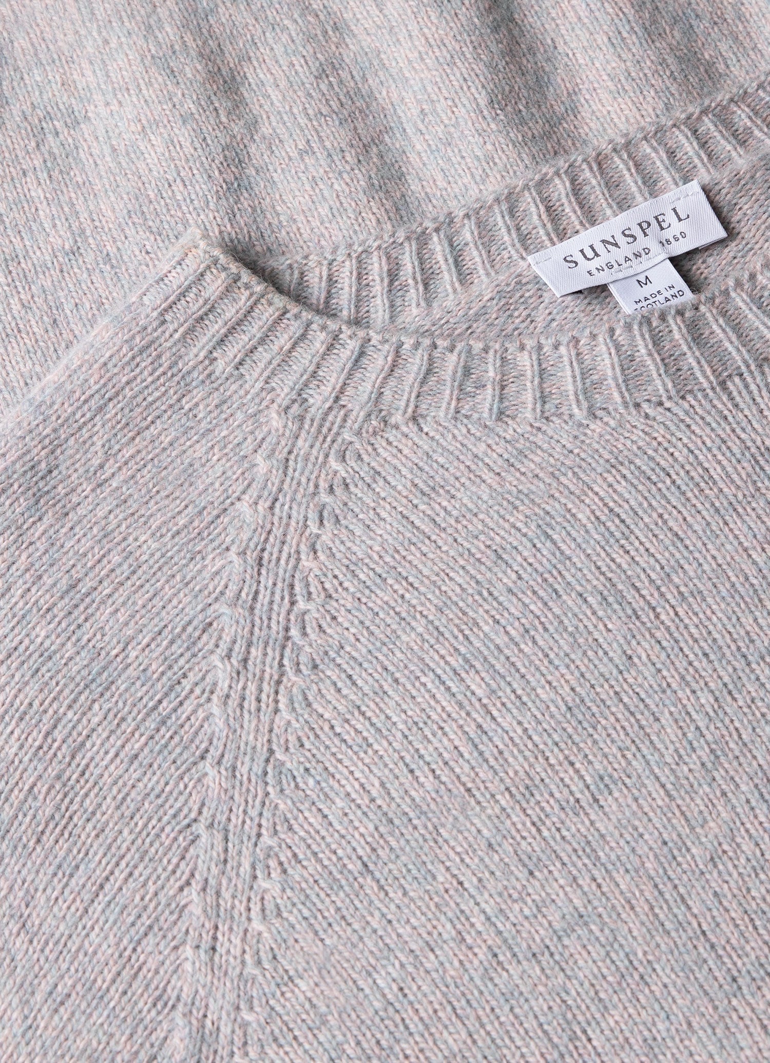 Men's Lambswool Crew Neck Jumper in Pink Smoke Twist