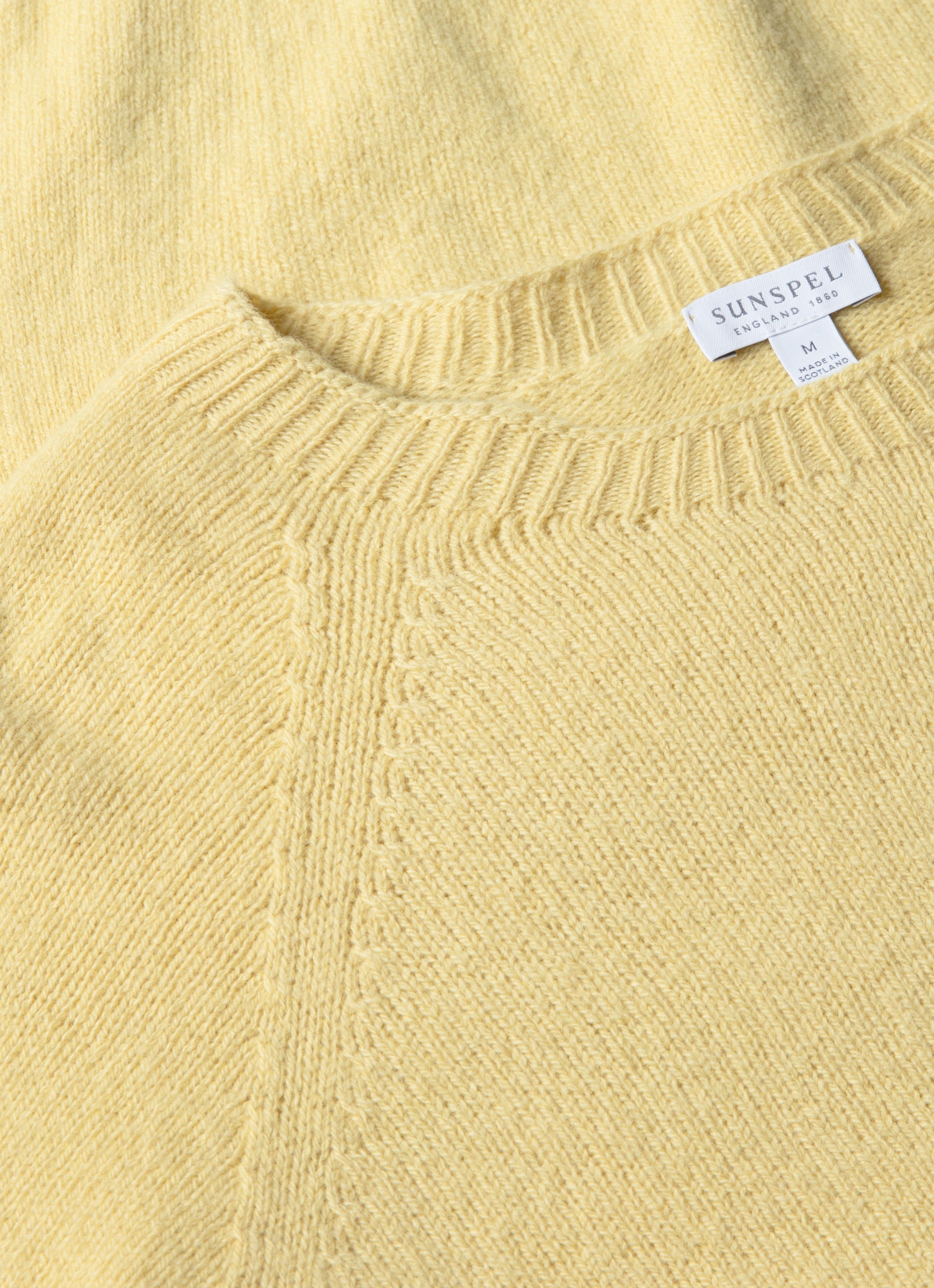 Men's Lambswool Crew Neck Jumper in Dusty Yellow