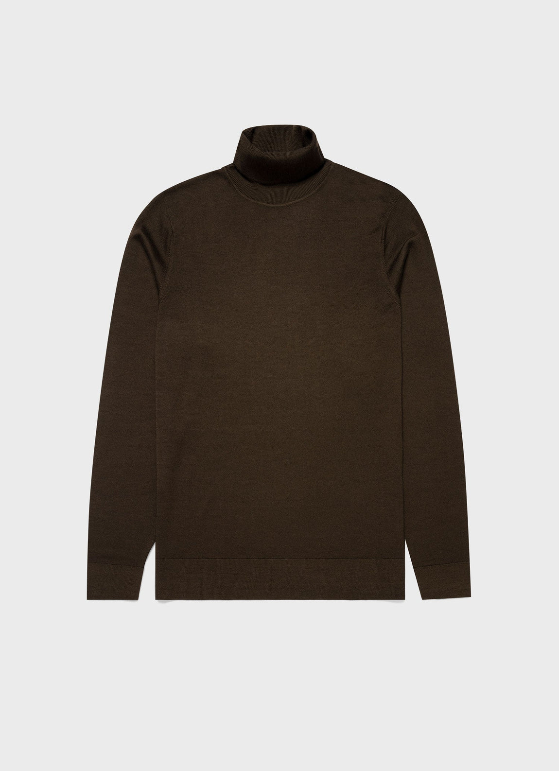 Men's Extra-Fine Merino Roll Neck in Dark Moss