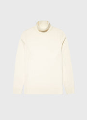 Men's Extra-Fine Merino Roll Neck in Archive White