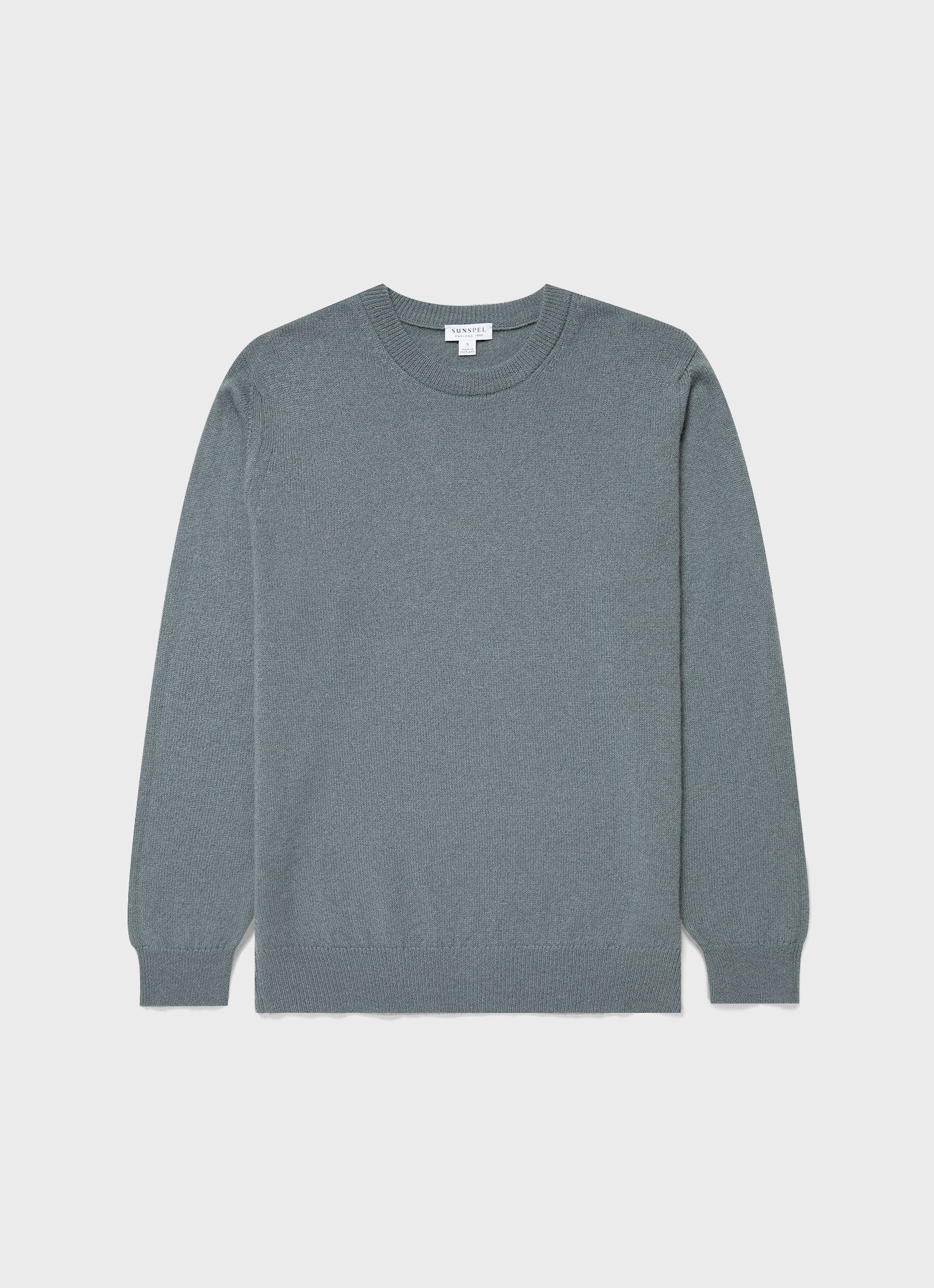 Men's Cashmere Crew Neck Jumper in Smoke Green