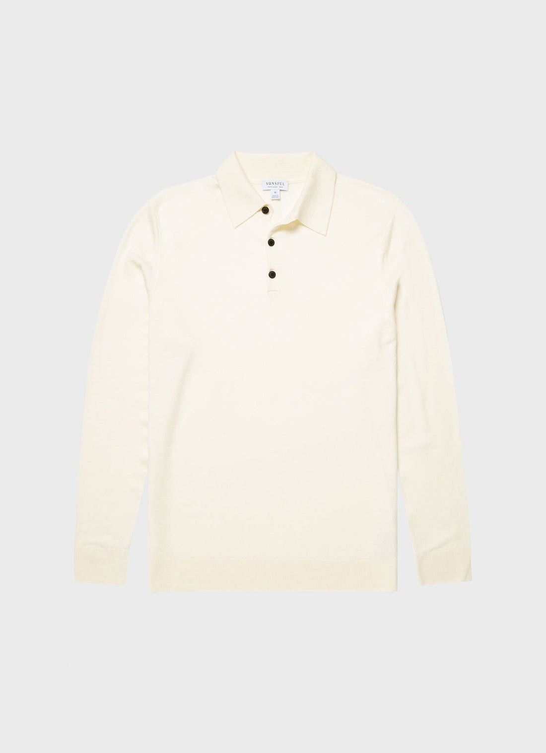 Men's Extra-Fine Merino Polo Shirt in Archive White