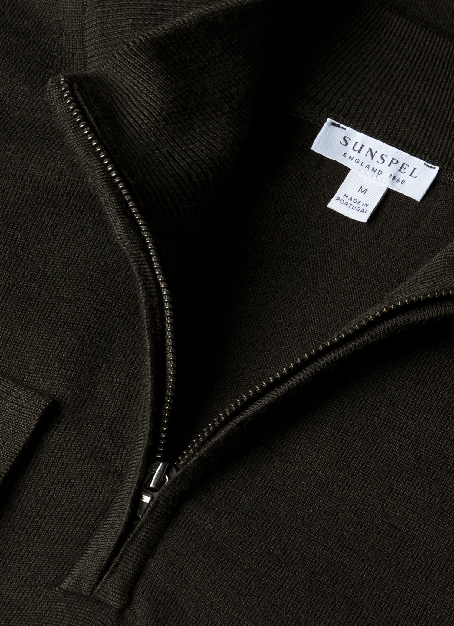 Men's Extra-Fine Merino Zip Neck in Dark Green