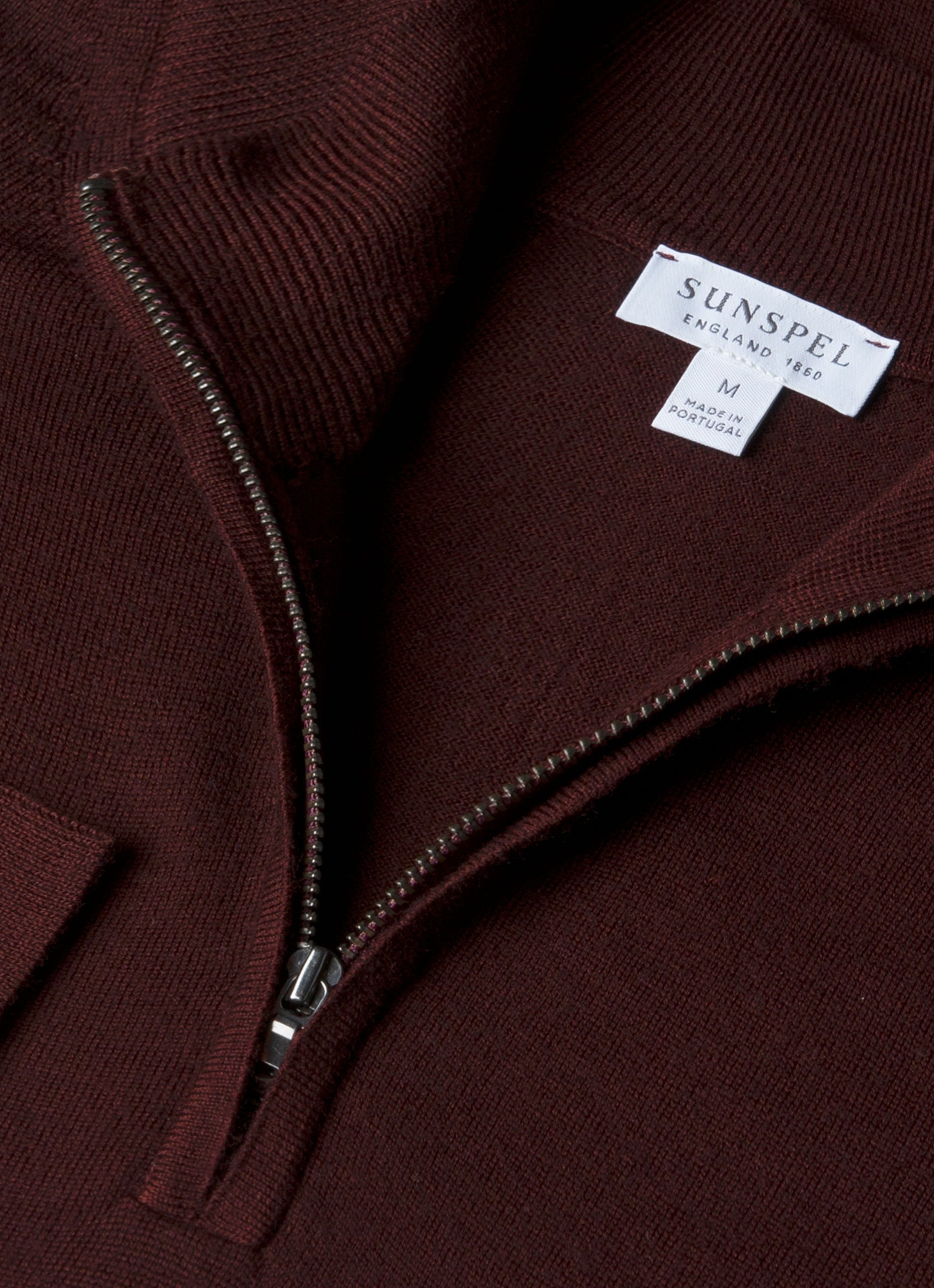 Men's Extra-Fine Merino Zip Neck in Bakelite