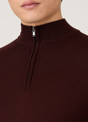 Men's Extra-Fine Merino Zip Neck in Bakelite