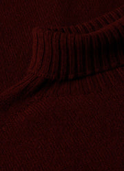 Men's Lambswool Roll Neck in Maroon