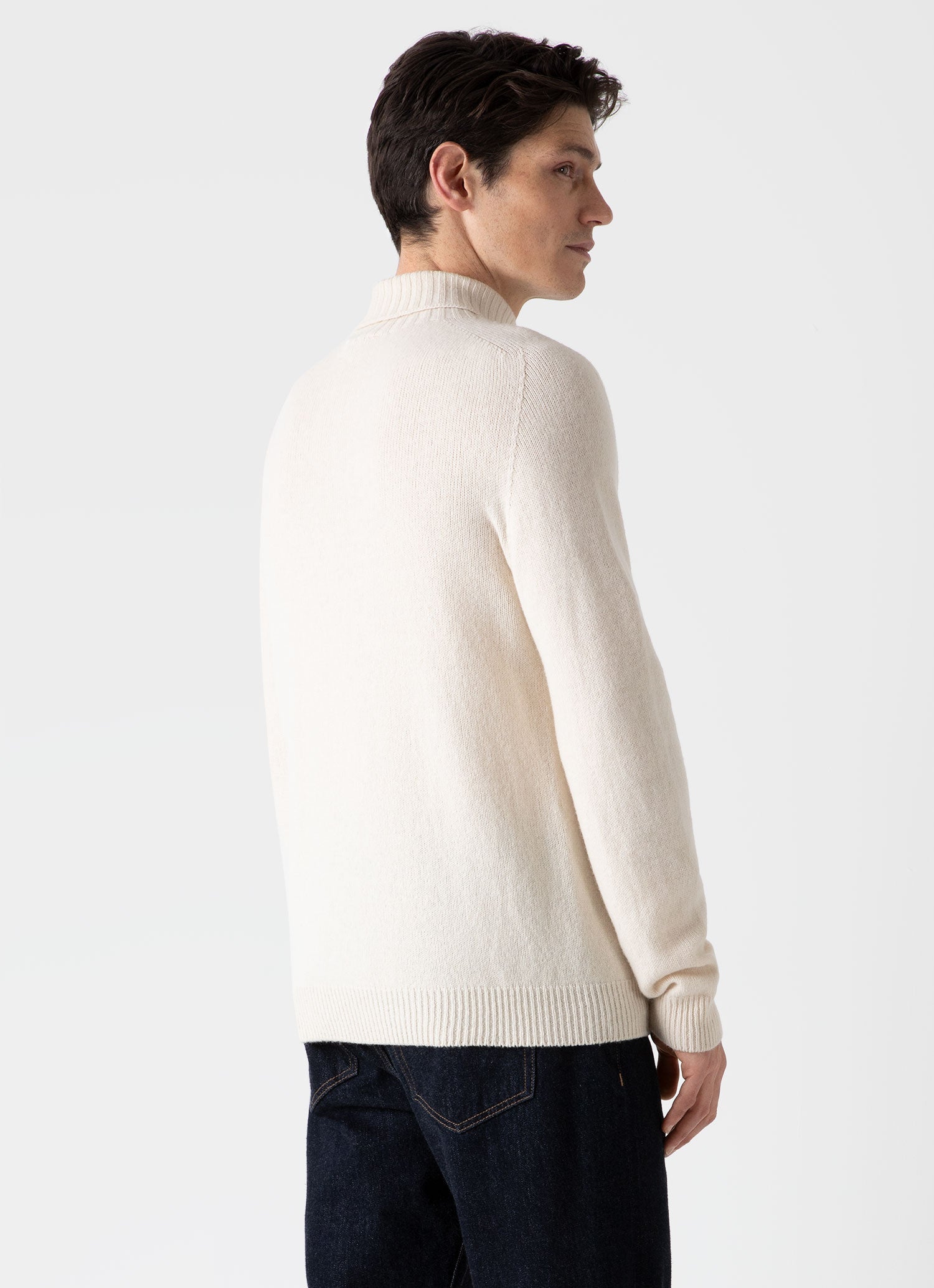 Mens fine knit discount roll neck jumper