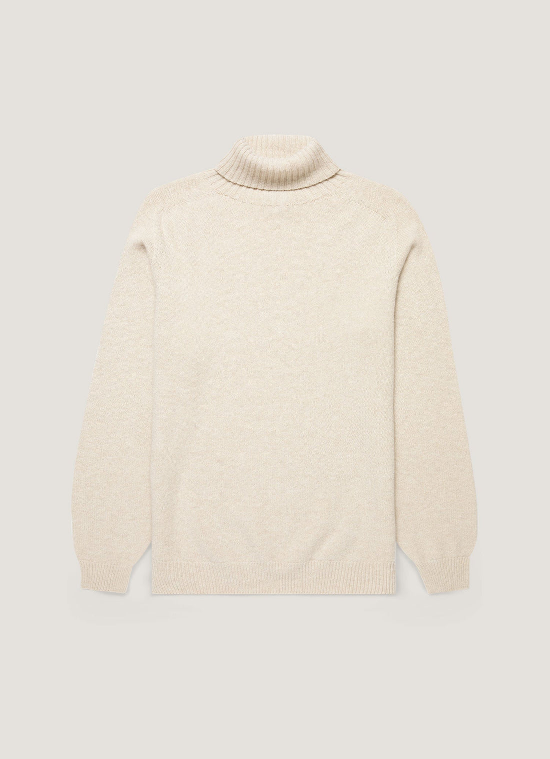 Men's Lambswool Roll Neck in Oatmeal Melange