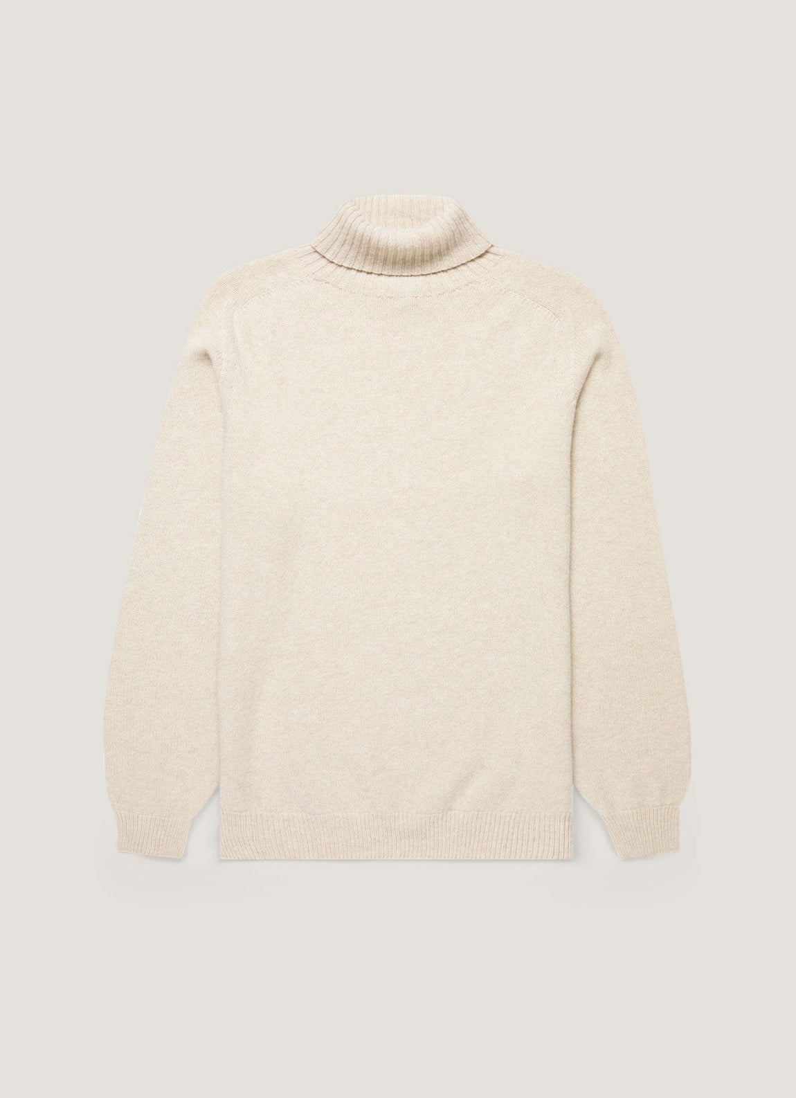 Men's Lambswool Roll Neck in Oatmeal Melange