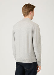Men's Cashmere Zip Neck Jumper in Grey Melange