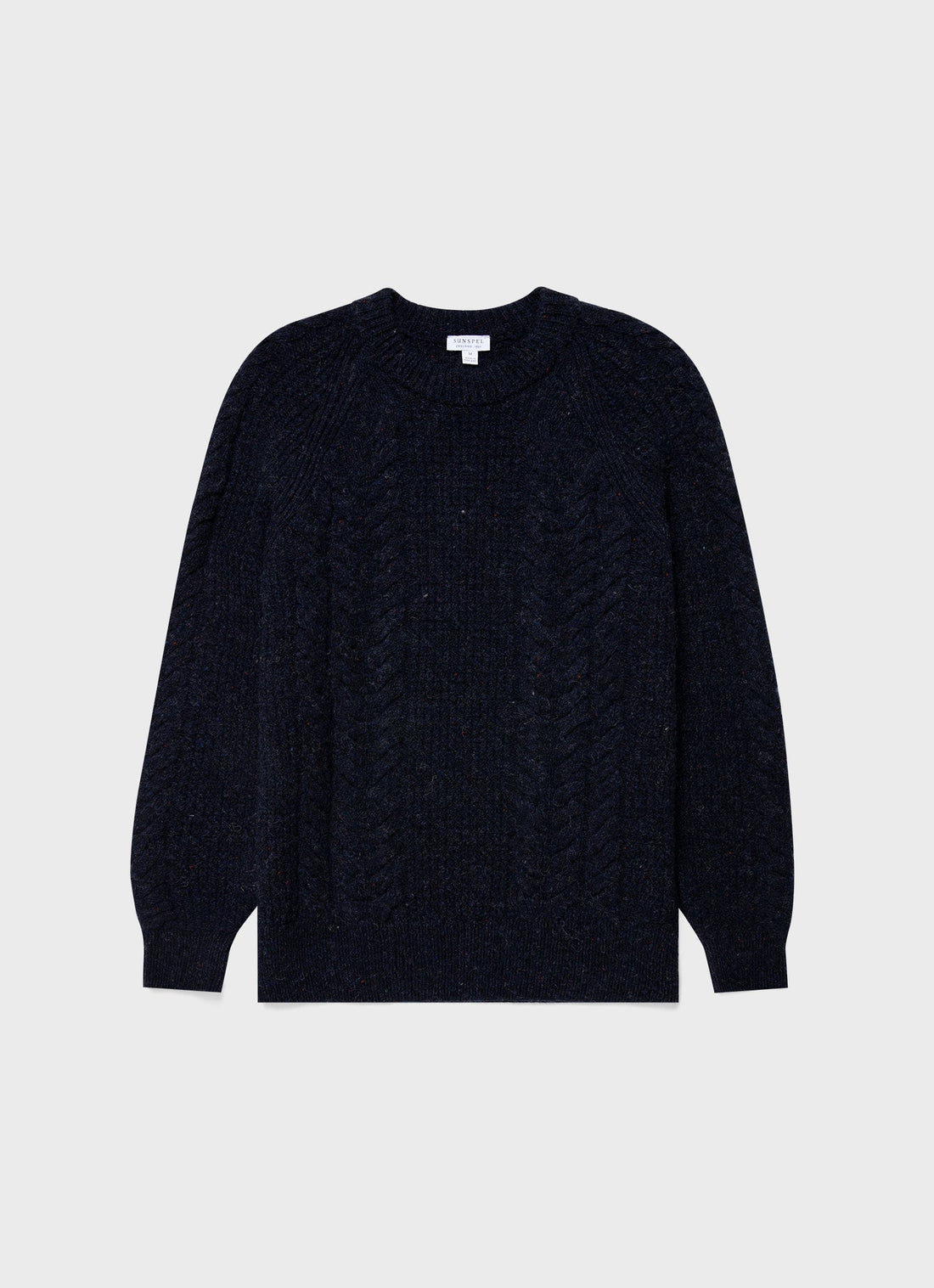 Men's Textured Donegal Jumper in Navy Donegal