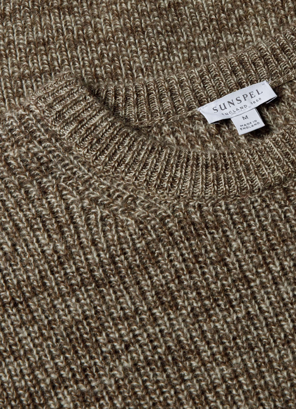 Men's Luxury British Wool Jumper in Natural Ecru/Brown Twist | Sunspel