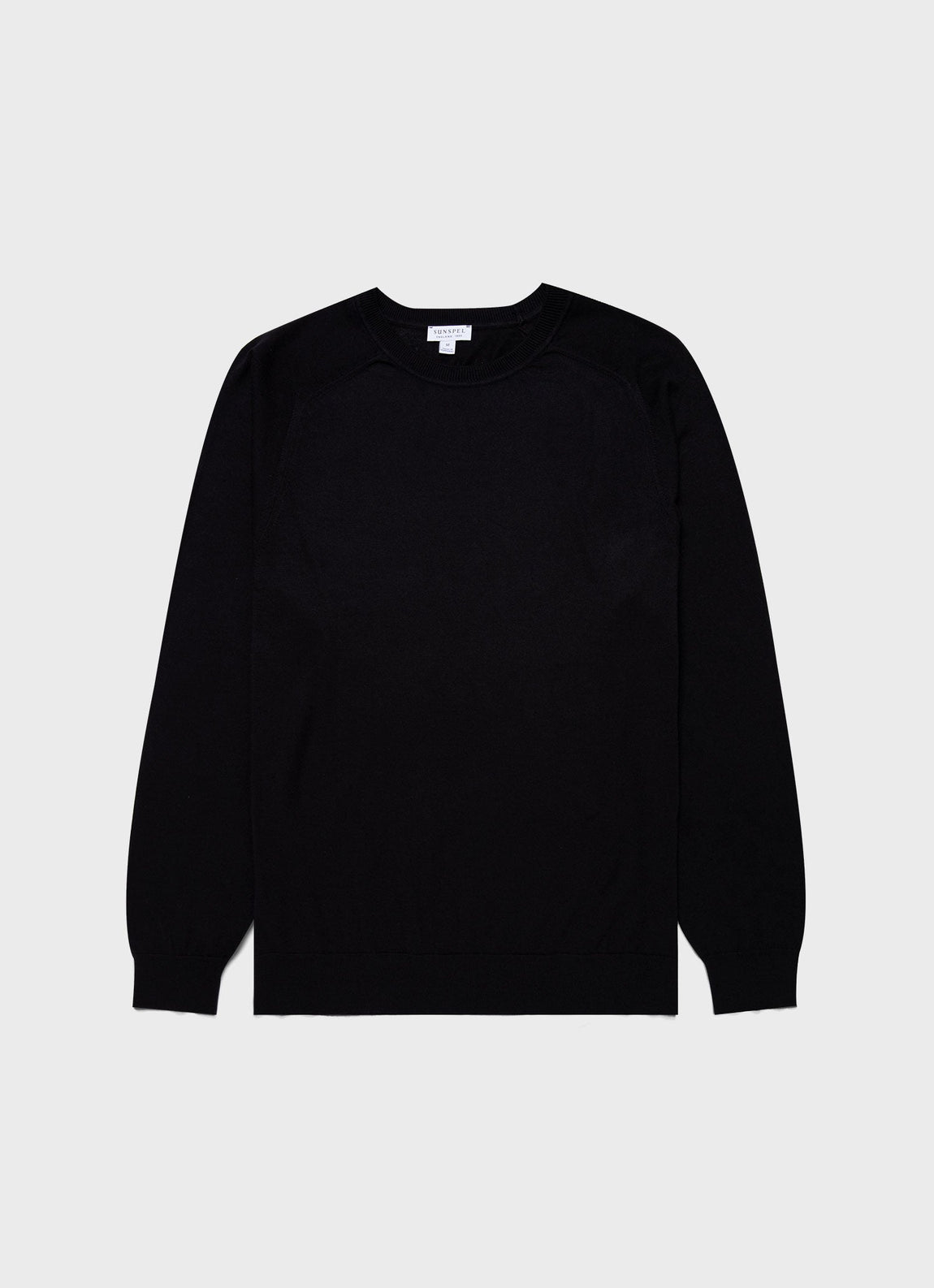 Men's Sea Island Cashmere Crew Neck Jumper in Black